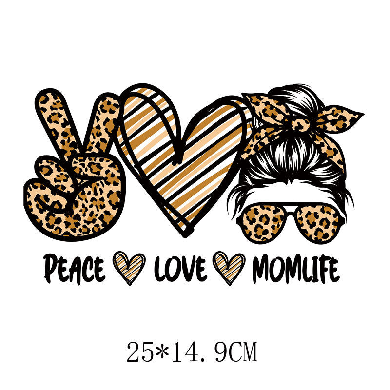 Flower letter heat transfer spot T-shirt luggage logo printing hot map washable offset printing heat transfer pattern