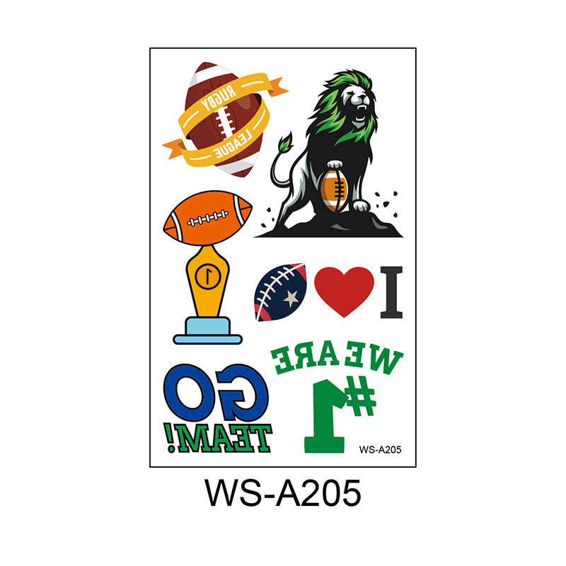 Waterproof and sweatproof Fan Games European Cup World Cup Rugby Face Tattoo Sticker Football Tattoo Sticker