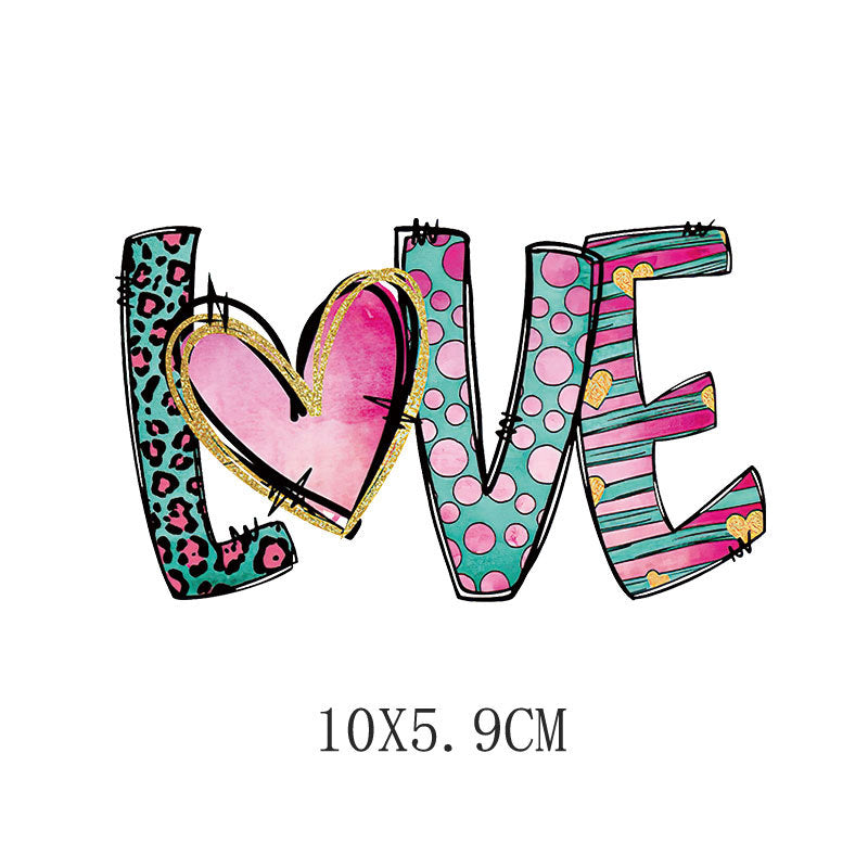 Love LOVE flower heat transfer hot map DIY clothing luggage logo printing pattern heat transfer painting DTF