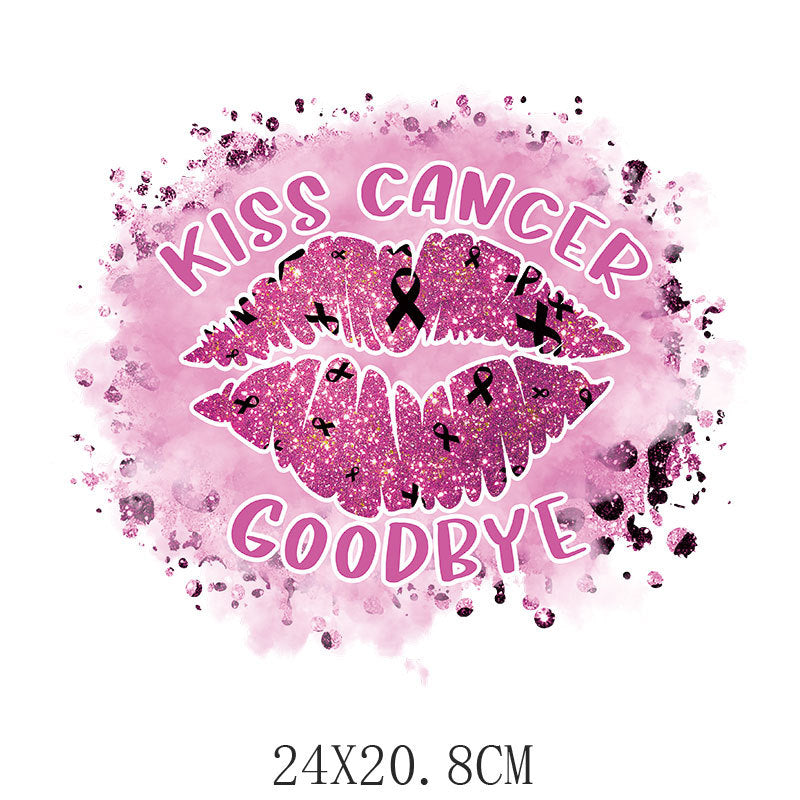 Pink ribbon heat transfer sticker, clothes heat transfer logo heat transfer printing, offset heat transfer pattern