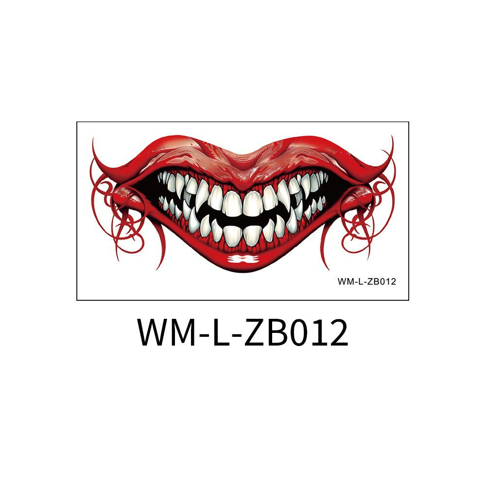 New Halloween Mouth Tattoo Stickers Party Horror Thriller Lip DIY Decoration