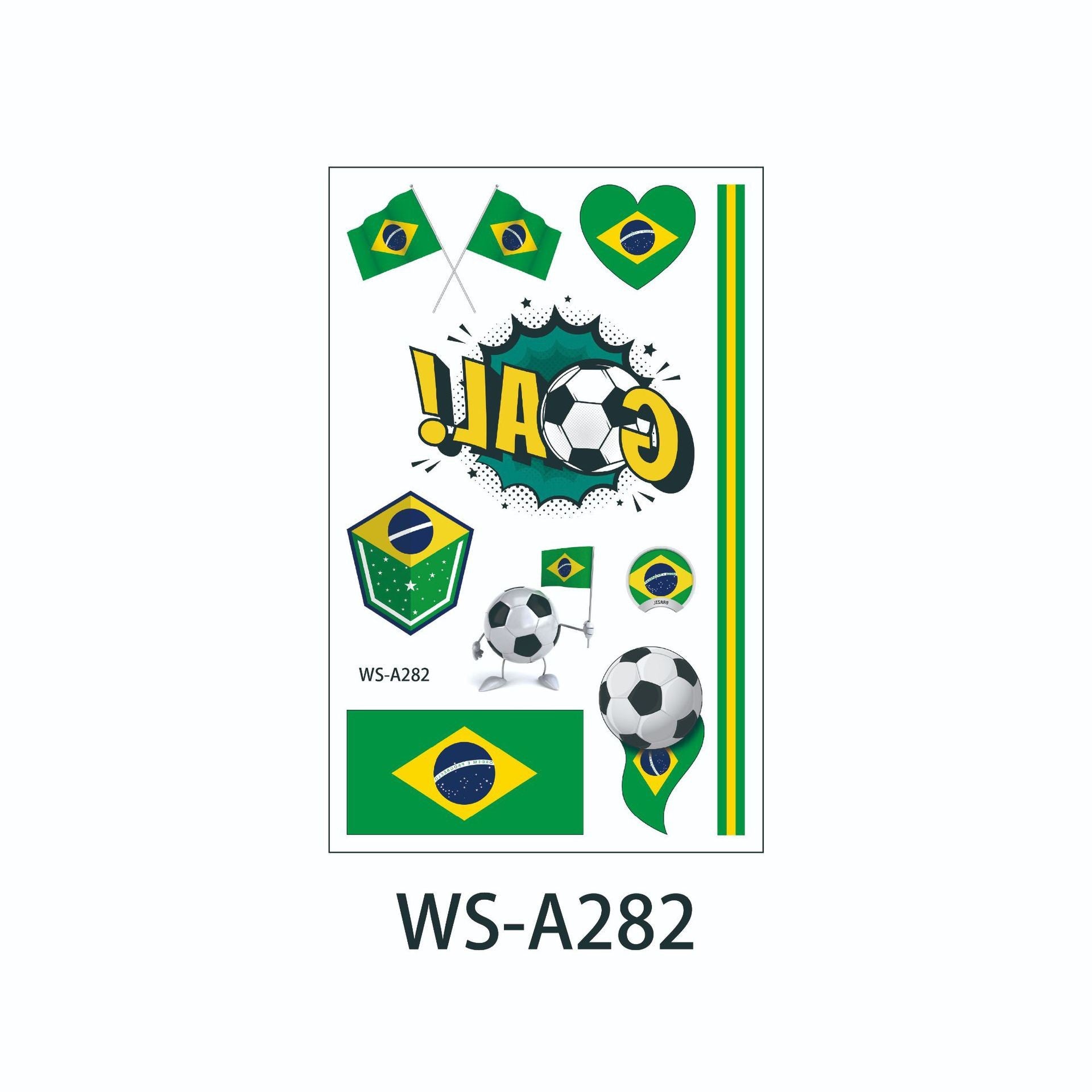 Waterproof and sweatproof Fan Games European Cup World Cup Rugby Face Tattoo Sticker Football Tattoo Sticker