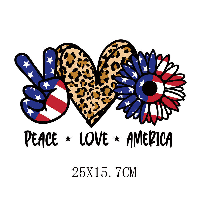 Flower letter heat transfer spot T-shirt luggage logo printing hot map washable offset printing heat transfer pattern