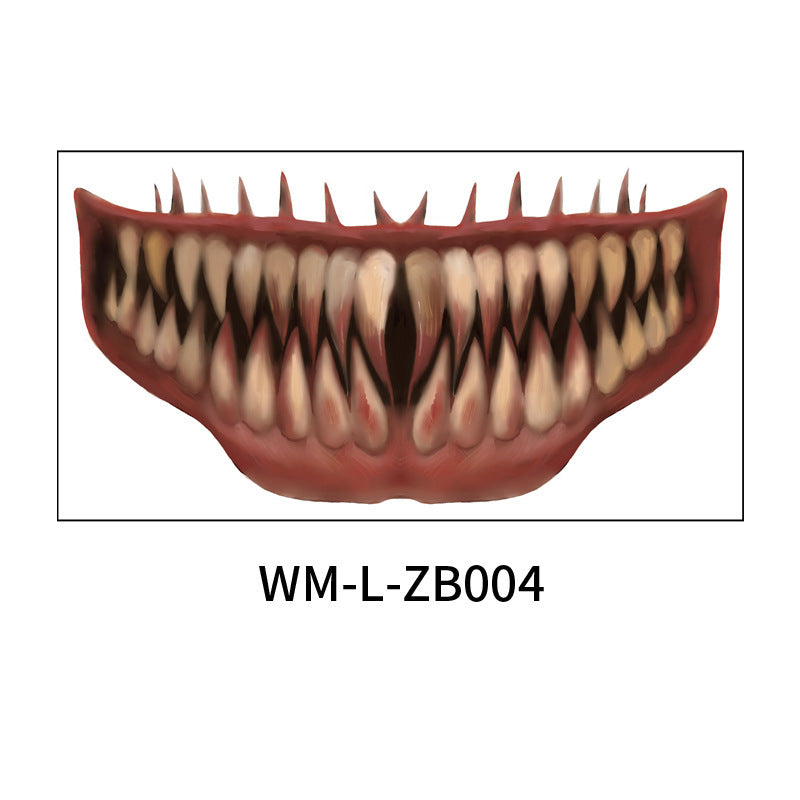 New Halloween Mouth Tattoo Stickers Party Horror Thriller Lip DIY Decoration