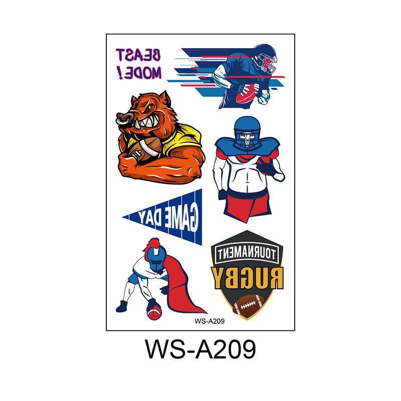 Waterproof and sweatproof Fan Games European Cup World Cup Rugby Face Tattoo Sticker Football Tattoo Sticker