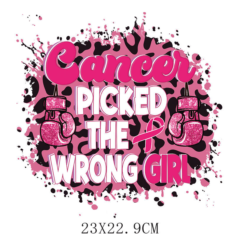 Pink ribbon heat transfer sticker, clothes heat transfer logo heat transfer printing, offset heat transfer pattern