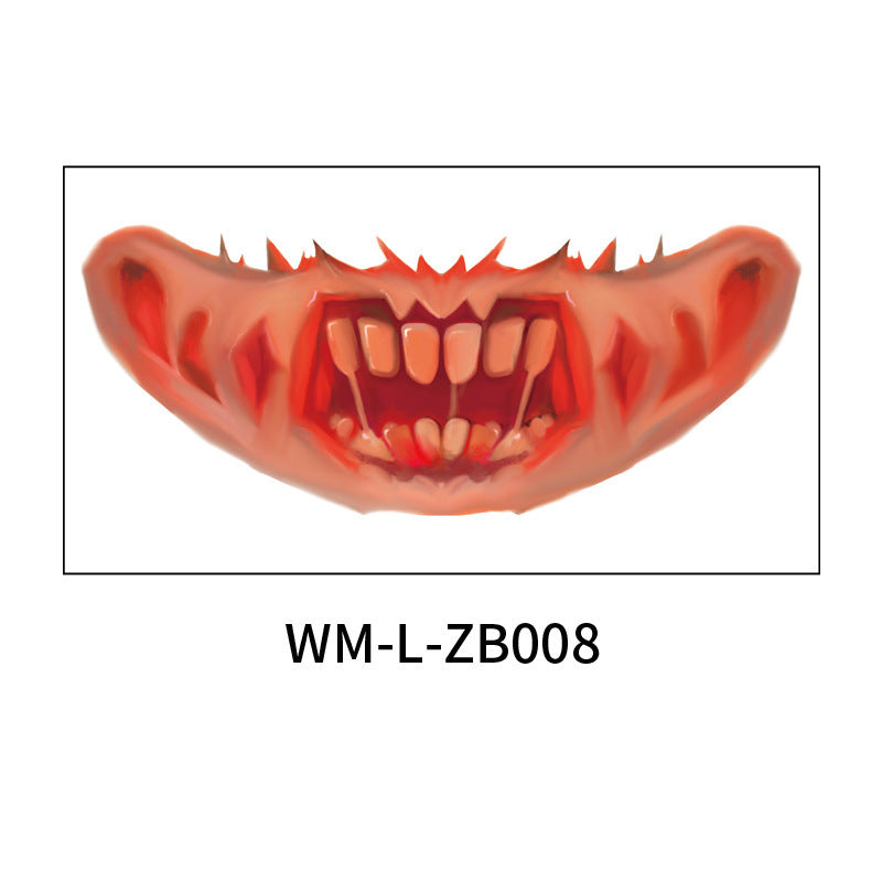 New Halloween Mouth Tattoo Stickers Party Horror Thriller Lip DIY Decoration