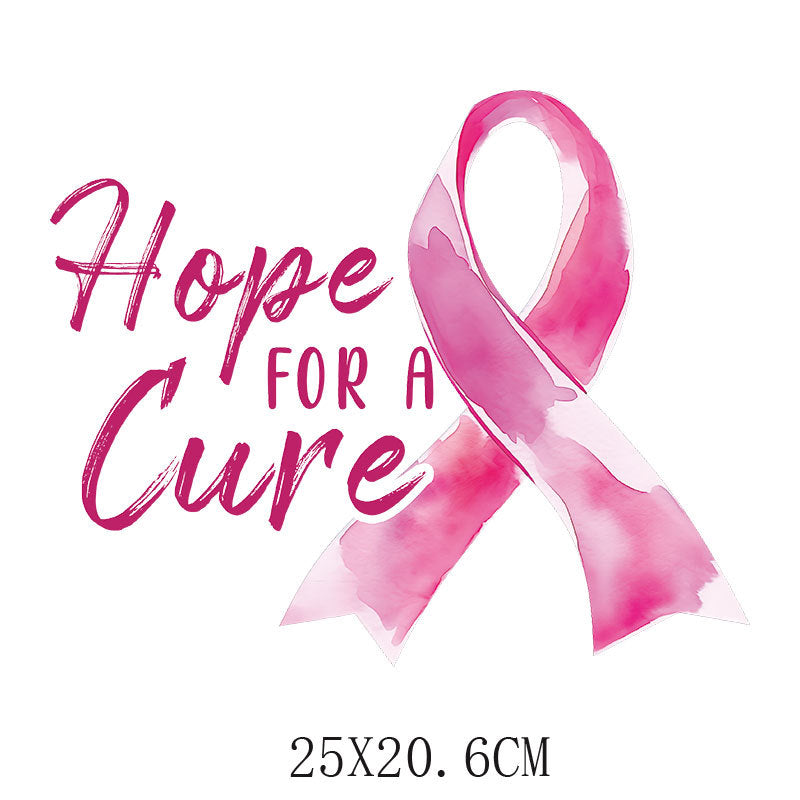 Pink ribbon heat transfer sticker, clothes heat transfer logo heat transfer printing, offset heat transfer pattern