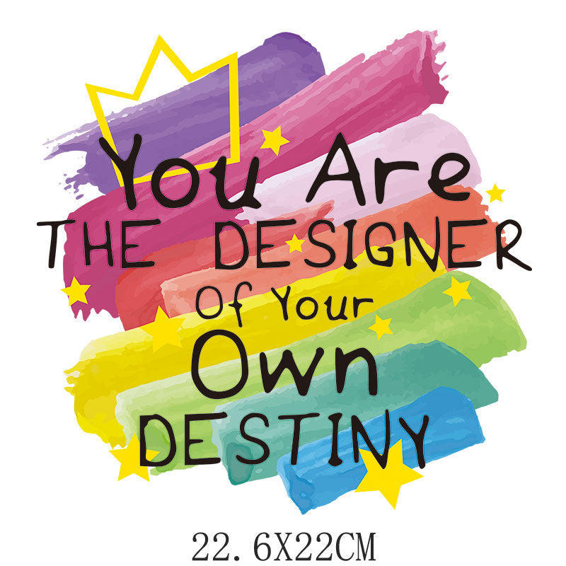 Flower letter heat transfer spot T-shirt luggage logo printing hot map washable offset printing heat transfer pattern