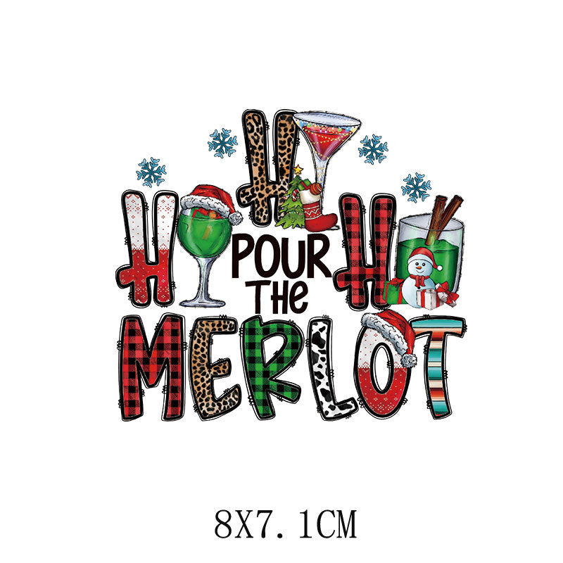 Old man Christmas heat transfer, clothes printing hot map heat transfer sticker, washable hot stamping sticker