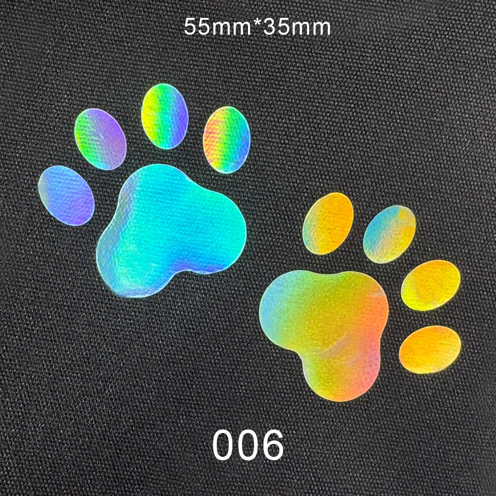 10pcs DIY Laser Rainbow Reflective IRON ON Personalised Stickers  Label for clothing Clothes logo ironing label