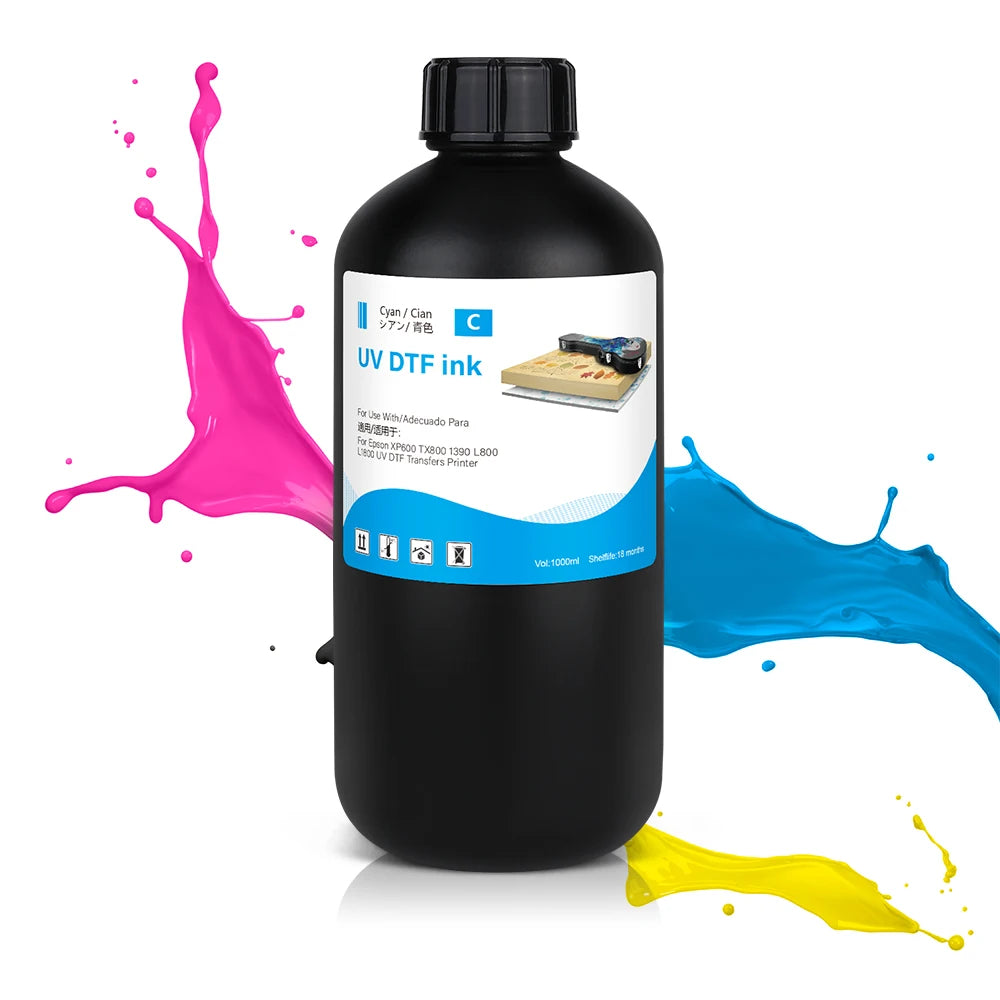 1000ML/Bottle UV DTF Ink and Varnish for UV DTF Film AB for Epson XP600 TX800 1390 L800 L1800 UV DTF Transfers Printer