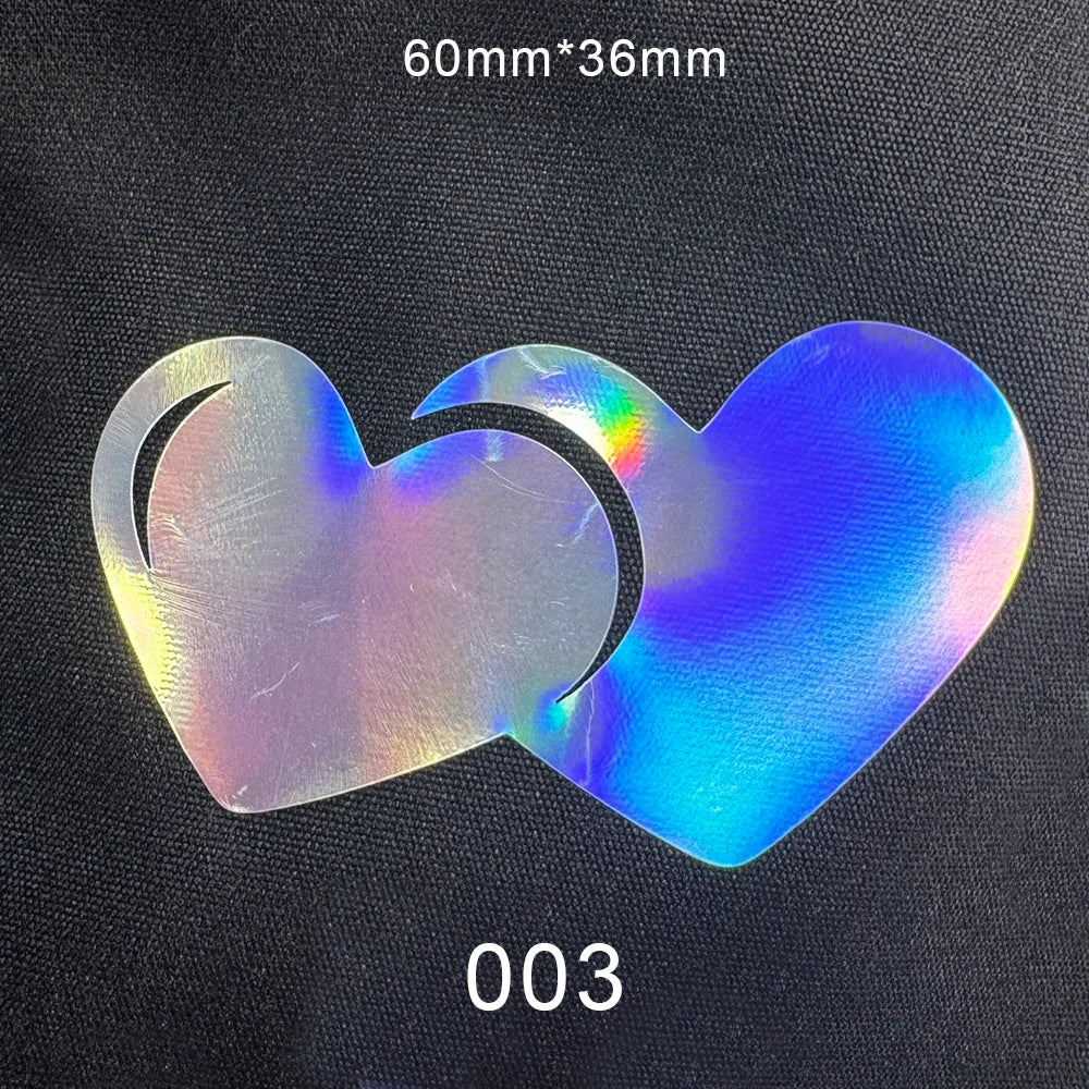 10pcs DIY Laser Rainbow Reflective IRON ON Personalised Stickers  Label for clothing Clothes logo ironing label