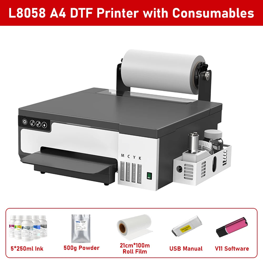 A4 A3 DTF Printer for Epson XP600 8.5/13inch impresora dtf Machine with DTF Oven Direct to Film DTF Printer for Clothes Tshirt