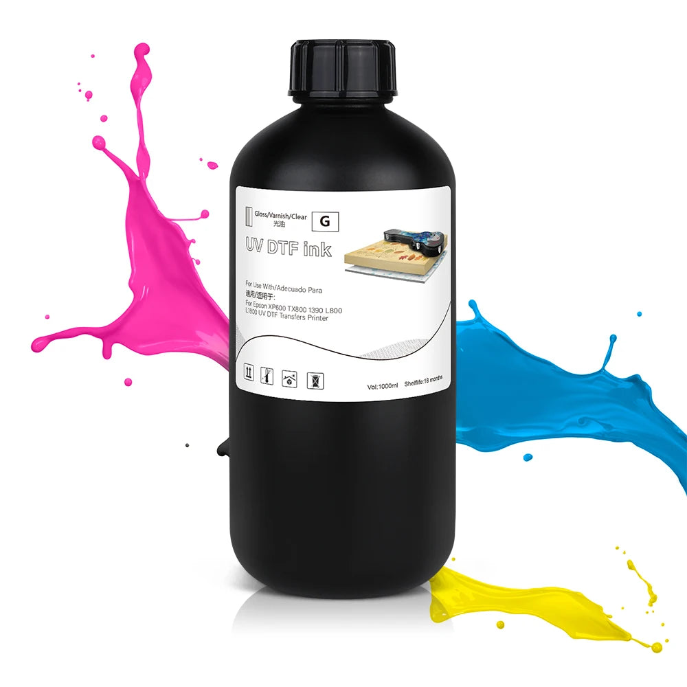 1000ML/Bottle UV DTF Ink and Varnish for UV DTF Film AB for Epson XP600 TX800 1390 L800 L1800 UV DTF Transfers Printer
