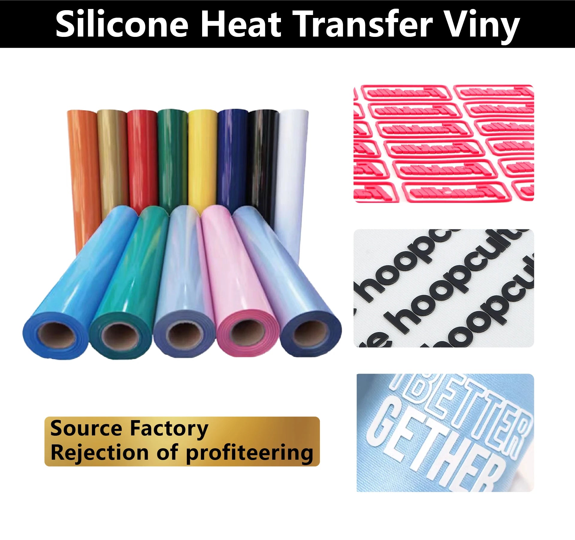 TC 45cm*100cm Silicone Heat Transfer Viny Roll Single layer/Double layer 1.0mm Thick Label 3D Silicone Hot Stamping Soft Label