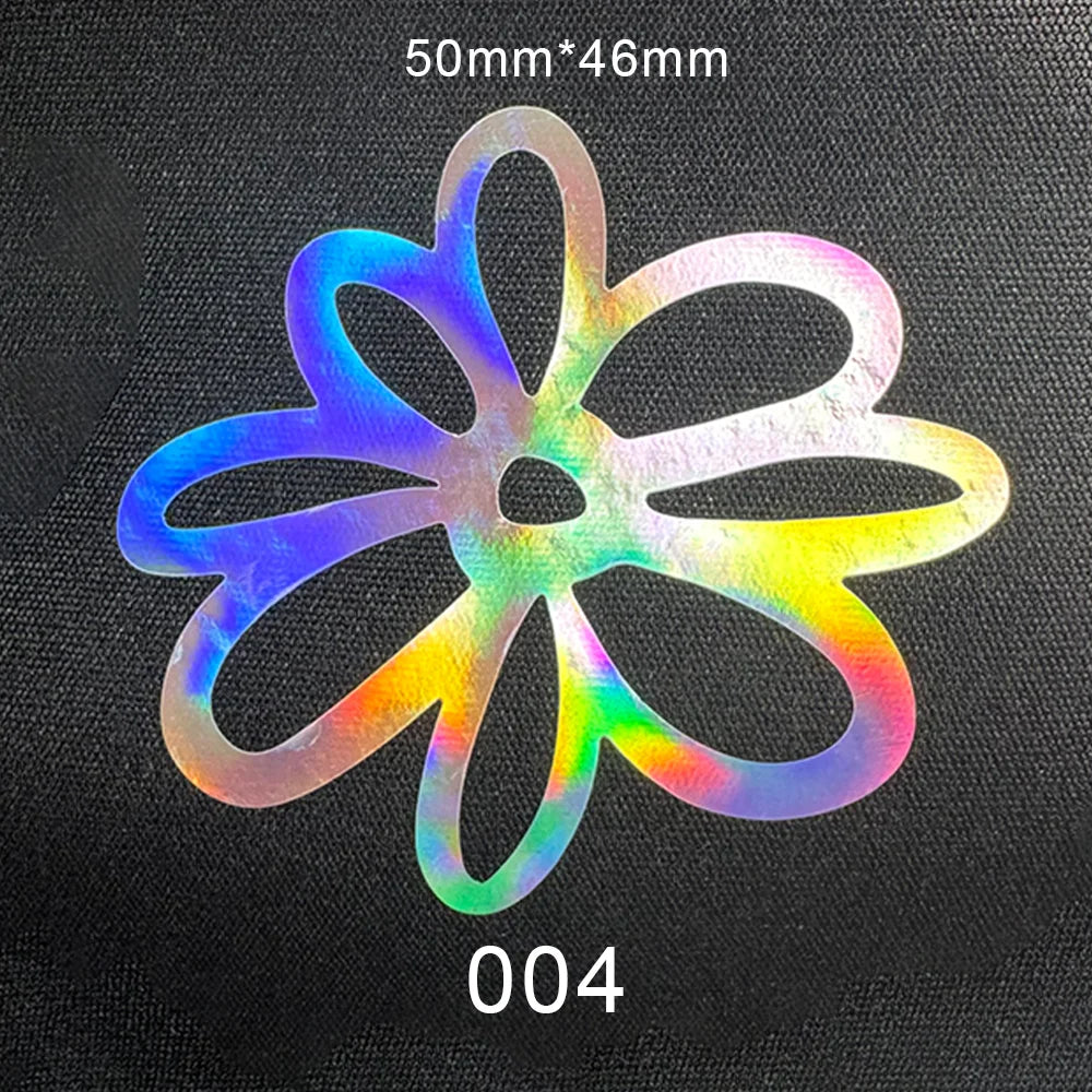 10pcs DIY Laser Rainbow Reflective IRON ON Personalised Stickers  Label for clothing Clothes logo ironing label
