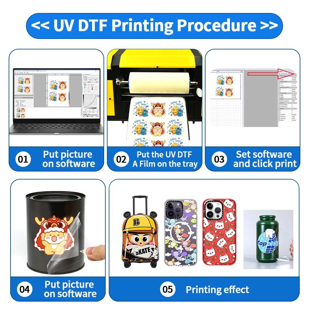 FRZ-   A3 A4 UV DTF AB Transfer Film UV DTF sticker film UV direct to Film UV DTF Mug Crap sticker filmFor Silicon bottle Mug  Wood