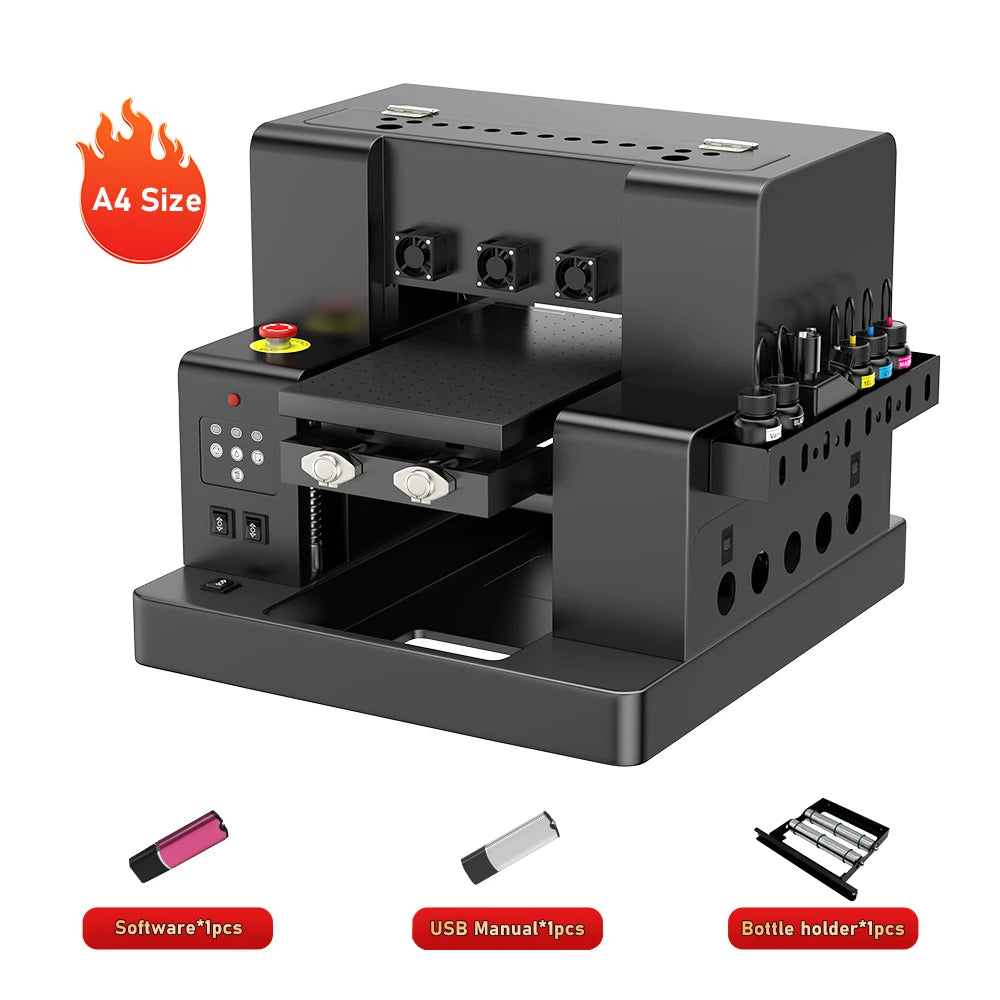 A3 UV Printer XP600 UV Flatbed Printing Machine A3 UV DTF Printer For Pen Bottle Wood UV Flatbed Printer A3 UV DTF Sticker Print