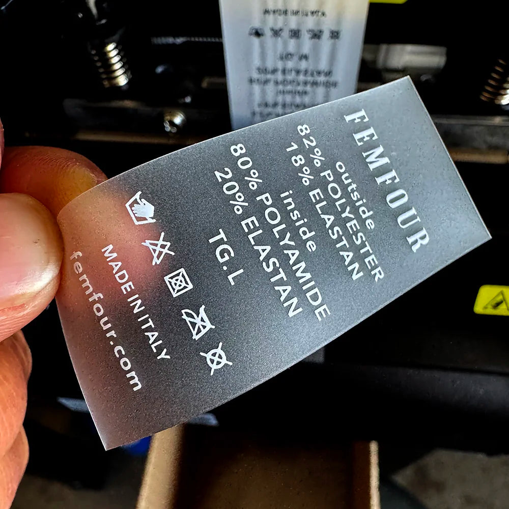 Width 30mm Custom Made Design TPU Garment Washing Instructions Care Label Satin Clothing Size Tags Washable Labels in roll