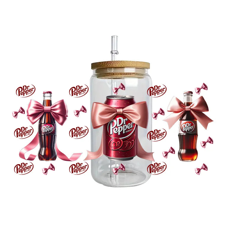 cup Beverage Series Easy peel waterproof DIY Decals 3D transfers uvdtf crystal stickers 16oz uv dtf cup wraps for Glasses