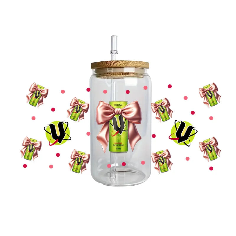 cup Beverage Series Easy peel waterproof DIY Decals 3D transfers uvdtf crystal stickers 16oz uv dtf cup wraps for Glasses