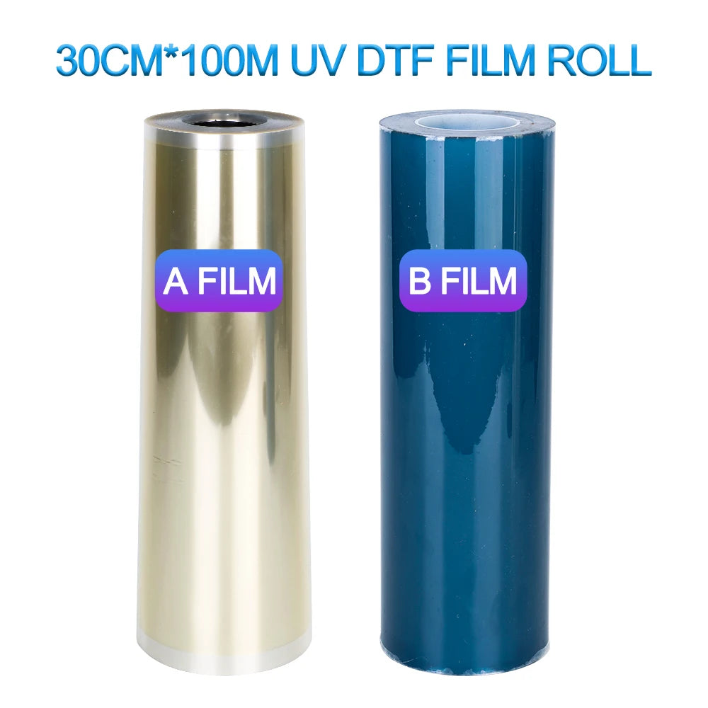 30CM 30CM*100M UV DTF Film A And B Film For UV Flatbed Printer AB Film Lamination Machine Transfer Sticker For DIY