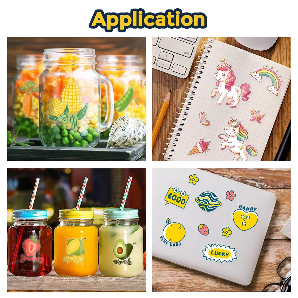 10Sheets 100% Transparent Printable Vinyl Sticker Paper Self-adhesive A4 Glossy White Copy Paper for Inkjet Printer DIY Stickers