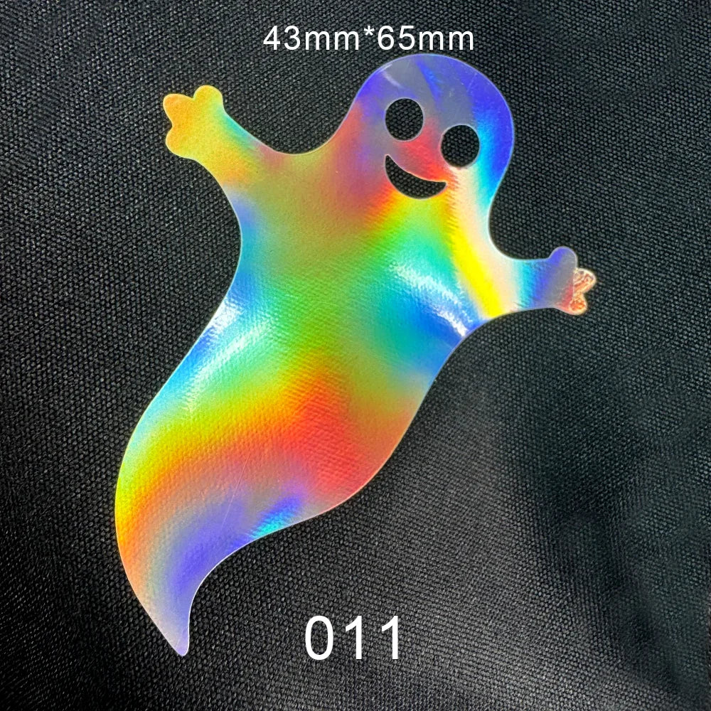 10pcs DIY Laser Rainbow Reflective IRON ON Personalised Stickers  Label for clothing Clothes logo ironing label