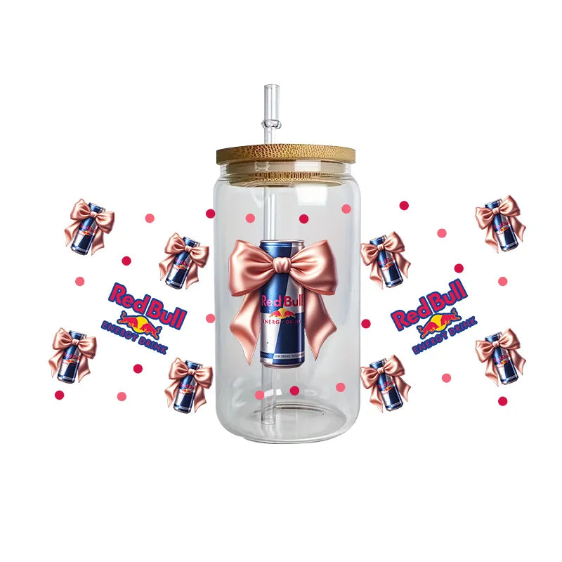 cup Beverage Series Easy peel waterproof DIY Decals 3D transfers uvdtf crystal stickers 16oz uv dtf cup wraps for Glasses