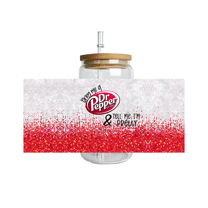 cup Beverage Series Easy peel waterproof DIY Decals 3D transfers uvdtf crystal stickers 16oz uv dtf cup wraps for Glasses