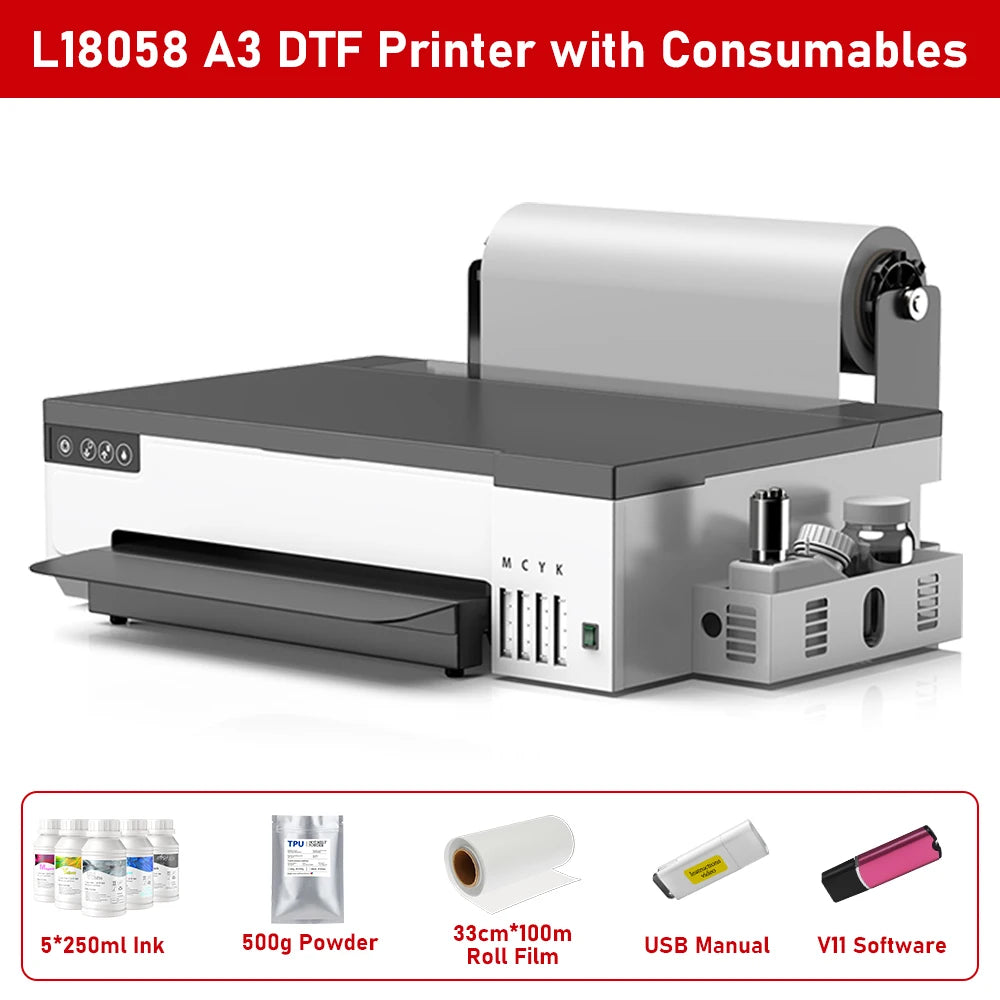 A4 A3 DTF Printer for Epson XP600 8.5/13inch impresora dtf Machine with DTF Oven Direct to Film DTF Printer for Clothes Tshirt