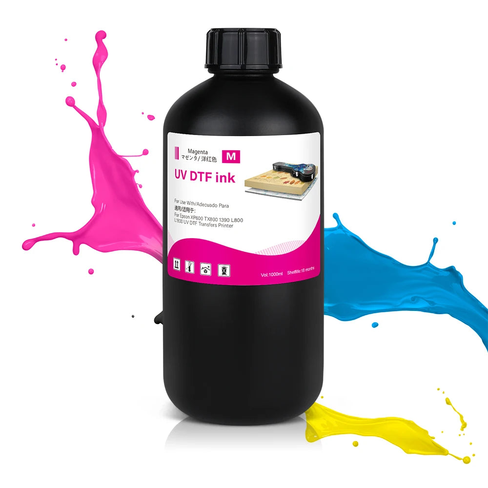 1000ML/Bottle UV DTF Ink and Varnish for UV DTF Film AB for Epson XP600 TX800 1390 L800 L1800 UV DTF Transfers Printer