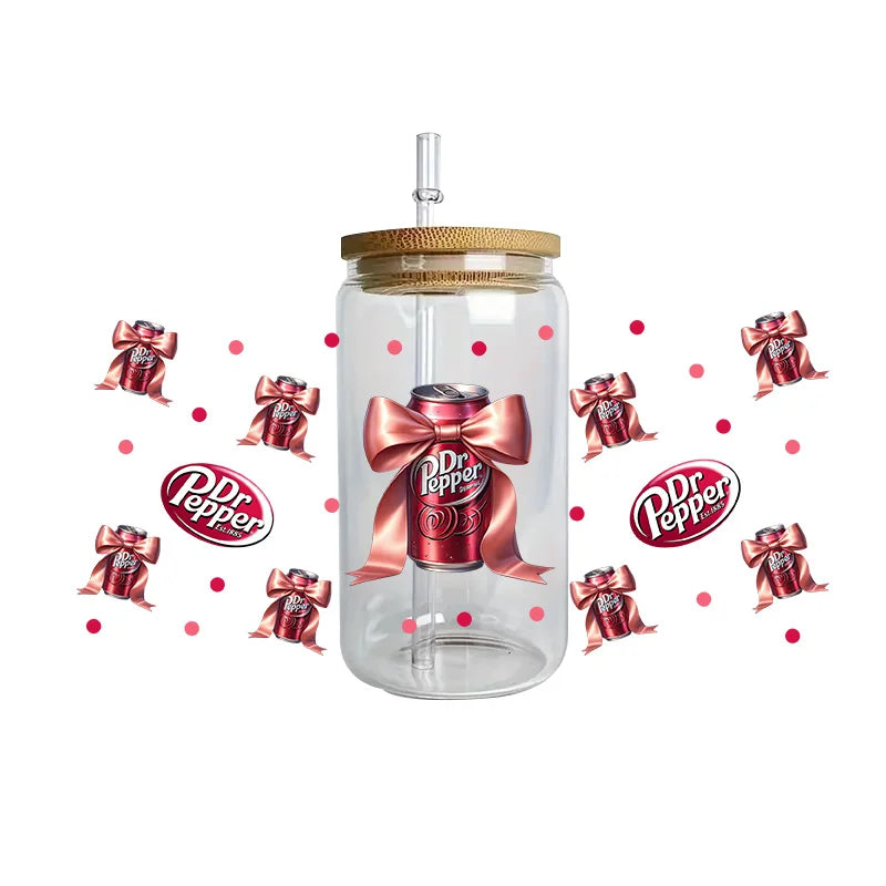 cup Beverage Series Easy peel waterproof DIY Decals 3D transfers uvdtf crystal stickers 16oz uv dtf cup wraps for Glasses