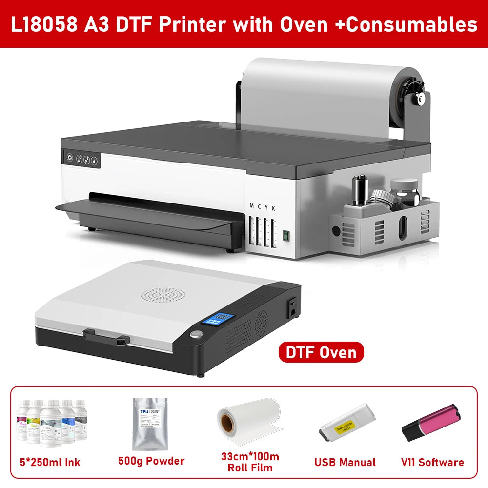 A4 A3 DTF Printer for Epson XP600 8.5/13inch impresora dtf Machine with DTF Oven Direct to Film DTF Printer for Clothes Tshirt