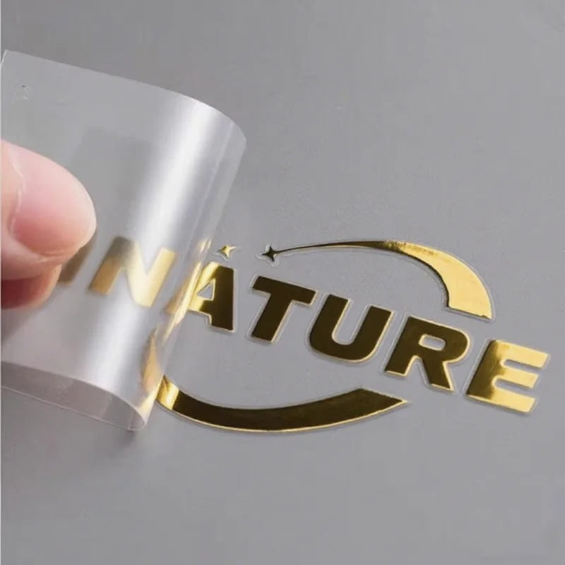 100PCS Custom 3D Crystal Clear Stickers - Multi-Color Foil Logo/Name for Wedding, Branding (Gold/Silver/Black) Waterproof