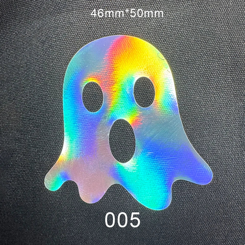 10pcs DIY Laser Rainbow Reflective IRON ON Personalised Stickers  Label for clothing Clothes logo ironing label