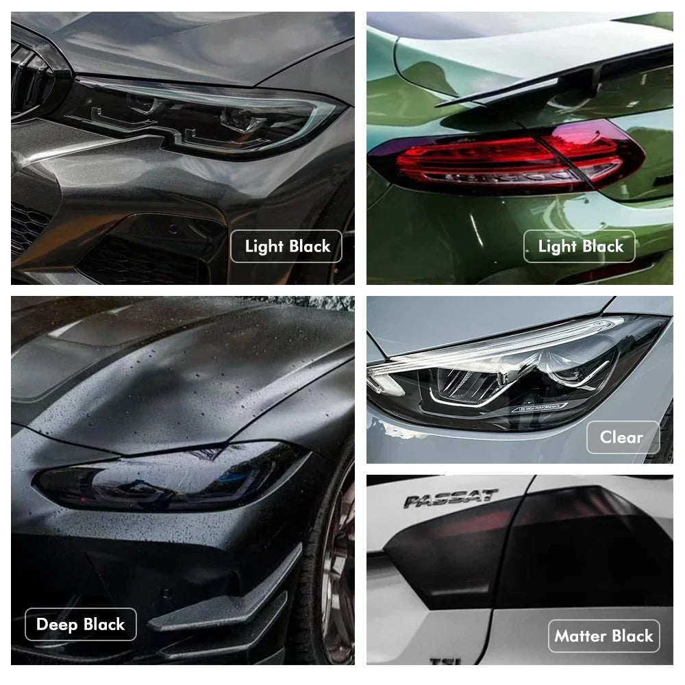 Gloss Transparent Light Black Smoke PVC Film Tint Headlight Taillight Wrap Cover Film Foil Sticker Cover Armored Film for Cars