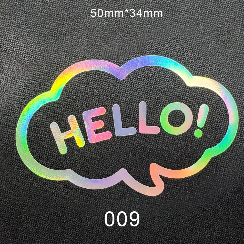 10pcs DIY Laser Rainbow Reflective IRON ON Personalised Stickers  Label for clothing Clothes logo ironing label