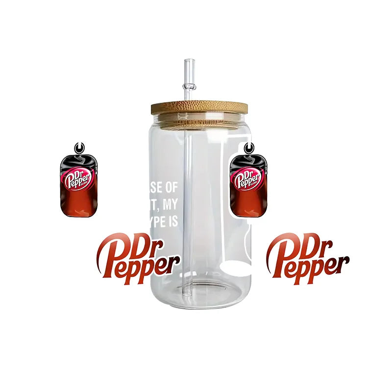 cup Beverage Series Easy peel waterproof DIY Decals 3D transfers uvdtf crystal stickers 16oz uv dtf cup wraps for Glasses