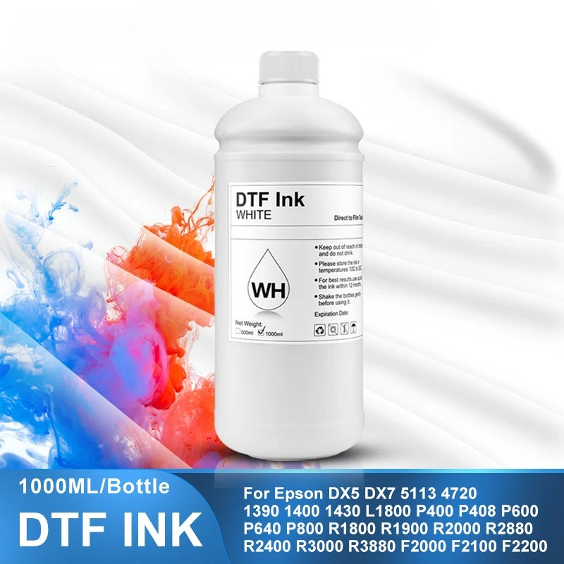 DTF Ink 1000ML Direct to Transfer Film Ink For Epson Printhead i3200 XP600 TX800 L1800 1390 L805 DIY DTF Ink Printer Regular