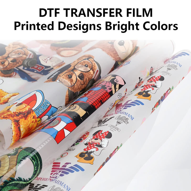 30cm 33cm 60cm*100m DTF PET Film Roll Direct Transfer to T-shirt Heat Transfer DTF Printer A3 A2 Hot/Cold Peeling PET Film Roll