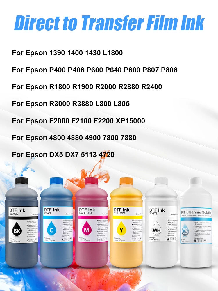 DTF Ink 1000ML Direct to Transfer Film Ink For Epson Printhead i3200 XP600 TX800 L1800 1390 L805 DIY DTF Ink Printer Regular