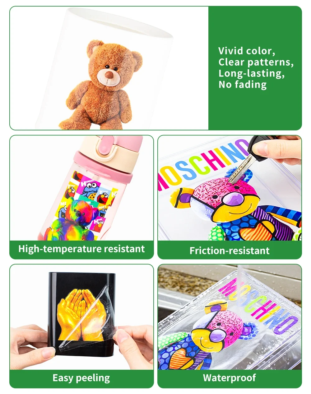 FRZ-   A3 A4 UV DTF AB Transfer Film UV DTF sticker film UV direct to Film UV DTF Mug Crap sticker filmFor Silicon bottle Mug  Wood