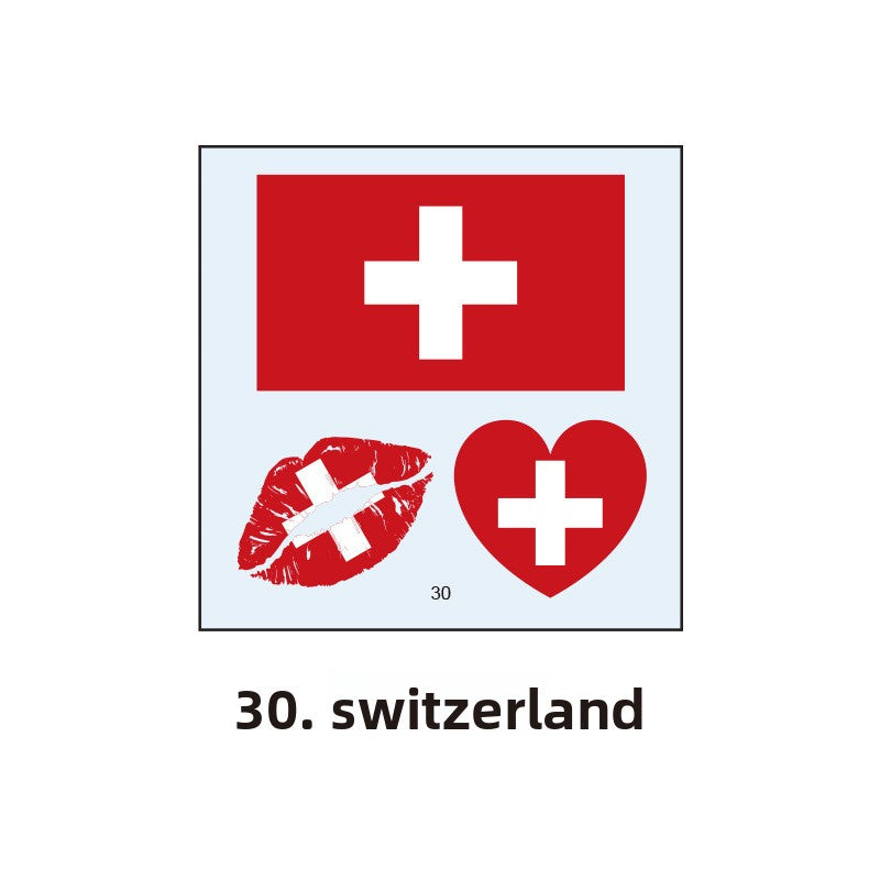 Sports competitions, marathon national flag tattoo stickers, sports games, national flag face stickers, waterproof and long-lasting tattoo stickers