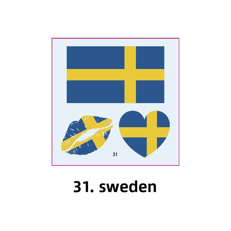 Sports competitions, marathon national flag tattoo stickers, sports games, national flag face stickers, waterproof and long-lasting tattoo stickers