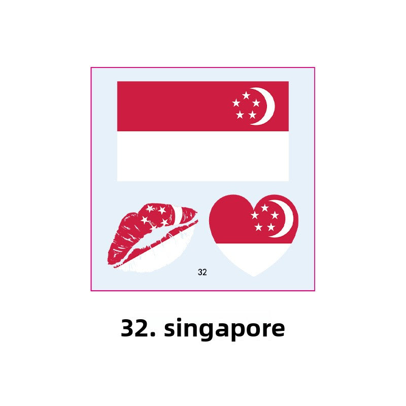 Sports competitions, marathon national flag tattoo stickers, sports games, national flag face stickers, waterproof and long-lasting tattoo stickers