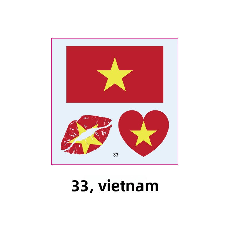 Sports competitions, marathon national flag tattoo stickers, sports games, national flag face stickers, waterproof and long-lasting tattoo stickers