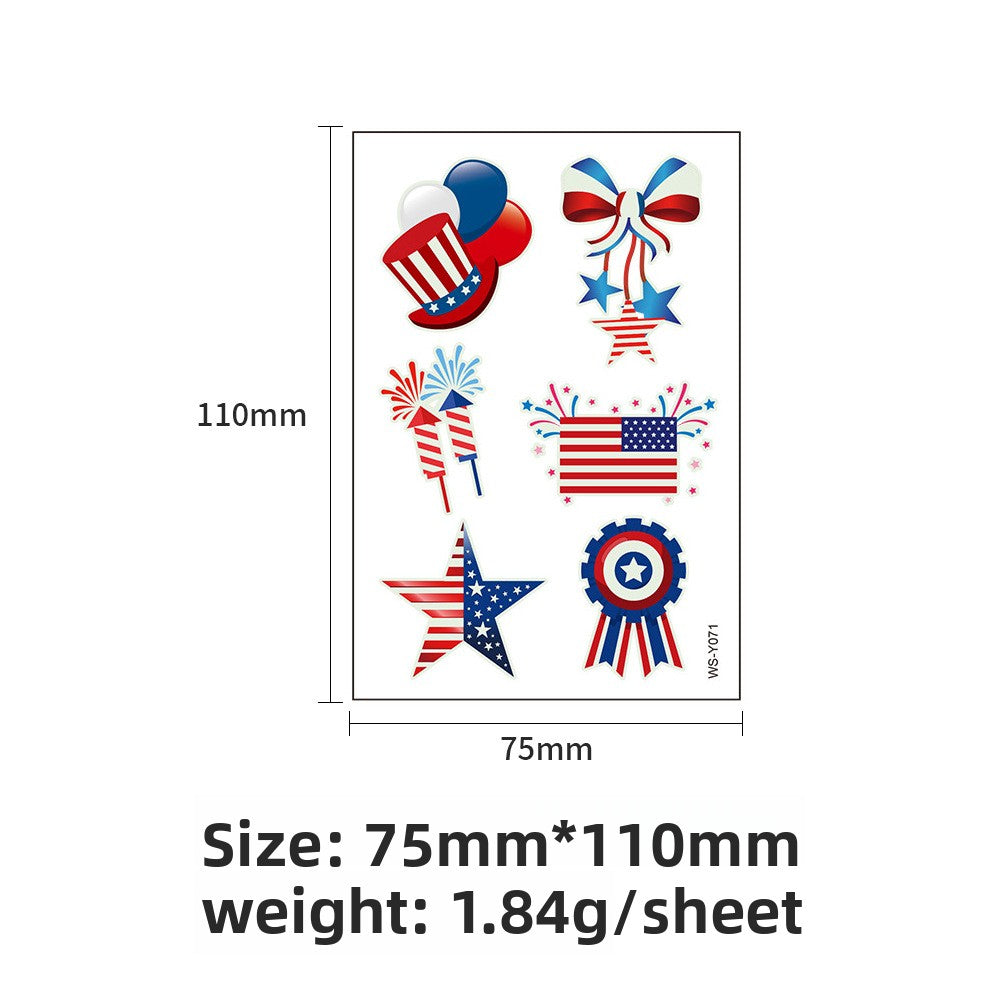 National flag luminous tattoo sticker Independence Day party props waterproof sweat sticker disposable temporary face sticker