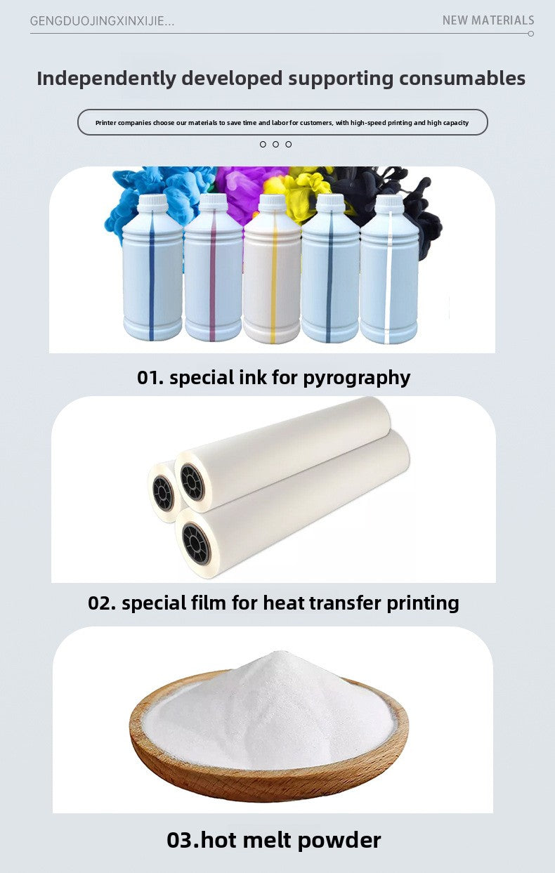FRZ-Digital Heat Transfer Film Cold Hot Peel PET DTF White Ink Printing Film for Custom Apparel